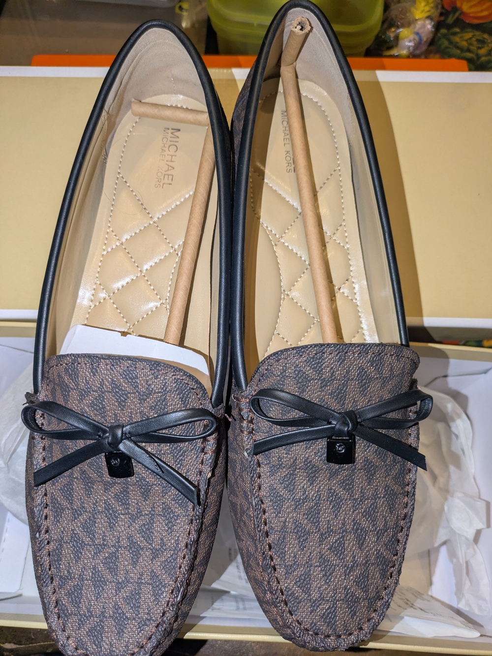 Michael Kors Brown Logo Moccasin Loafers - Brown